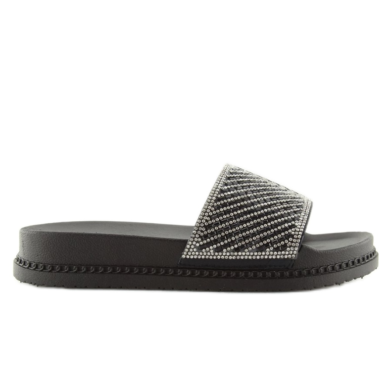 Fekete papucs cirkóniával 966 Fekete