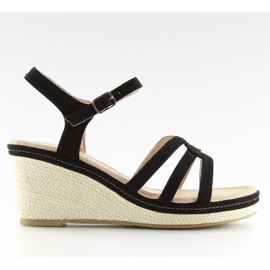 Fekete szandál alacsony éksarkú SR-2817 Fekete