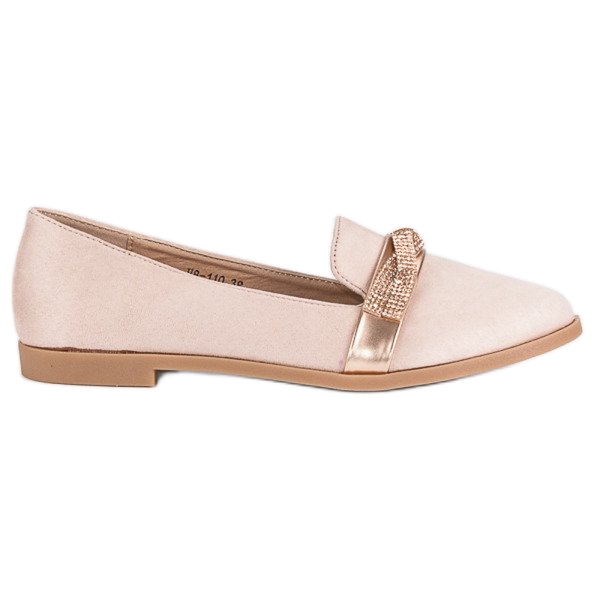 Bestelle Velúr cipő kristályokkal rózsaszín