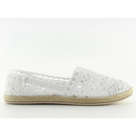 Fehér csipke espadrillák JX57P fehér Fehér csipke espadrillák JX57P fehér