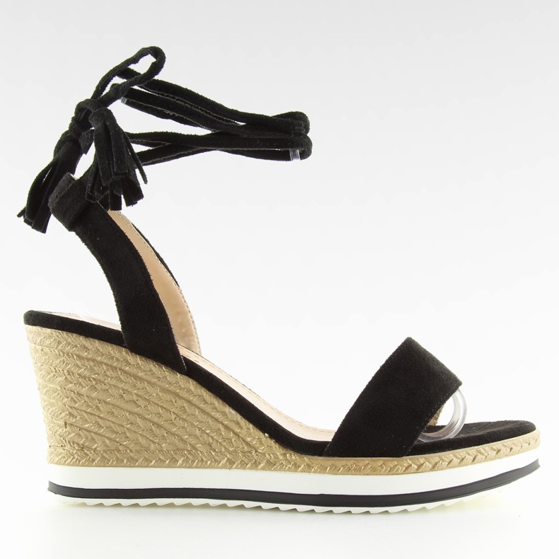 Fekete szandál fekete éken JH630 fekete