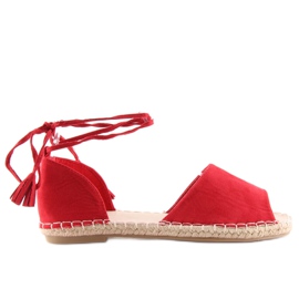 Nyitott orrú piros espadrillák Z-17 piros