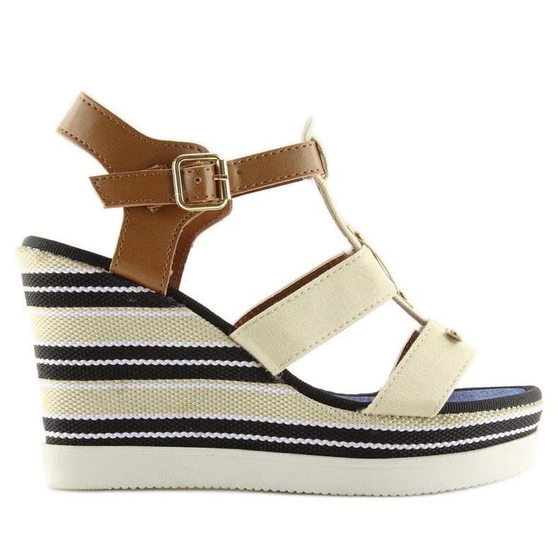 Bézs ékszandál YQ05 Beige