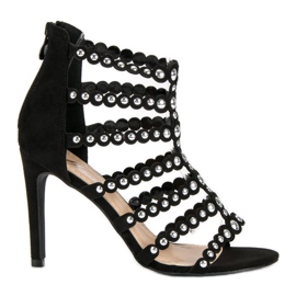 Fekete szandál magas sarkon