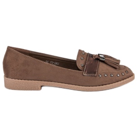 Barna mokaszin rojtokkal