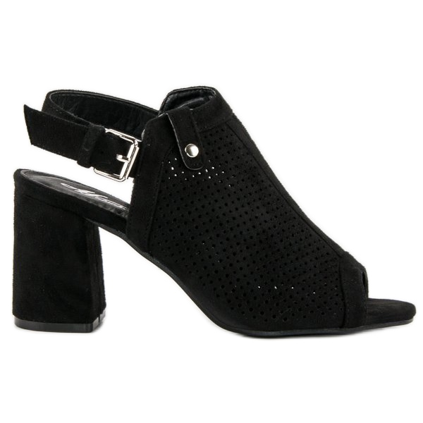 Áttört szandál felsőrésszel fekete