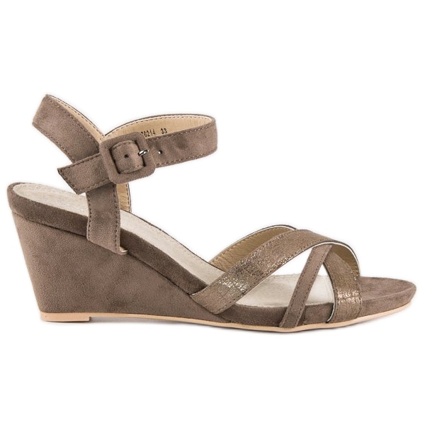 Evento Velúr ék szandál barna