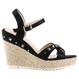 Bello Star Ék espadrillák strasszokkal fekete Bello Star Ék espadrillák strasszokkal fekete