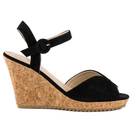 Szandál parafa éksarkú fekete Szandál parafa éksarkú fekete