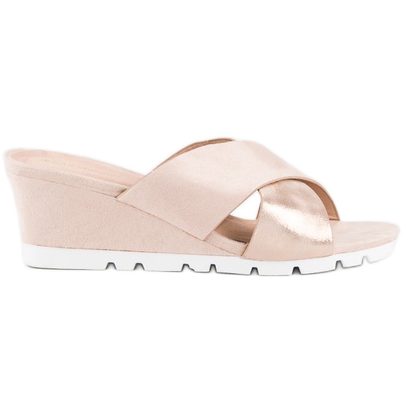 Ideal Shoes Rózsaszín ékpapucs