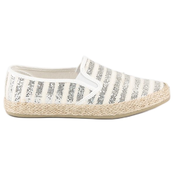 McKey Divatos csíkos espadrillák szürke