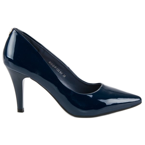 Navy lakkozott vinceza sarkú cipő kék