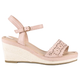 Ideal Shoes Bézs ék alakú espadrillák Ideal Shoes Bézs ék alakú espadrillák