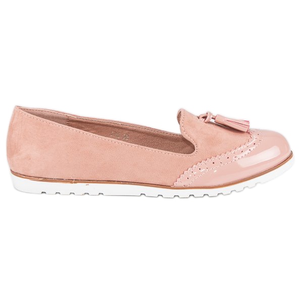 Super Me Rózsaszín mokaszin rojtokkal