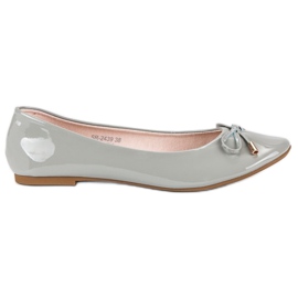 Ideal Shoes Lakkozott szürke balerinák Ideal Shoes Lakkozott szürke balerinák
