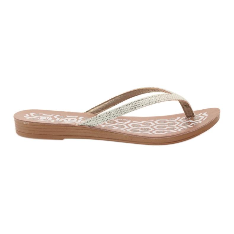 INBLU IR063 ezüst flip-flop fehér szürke