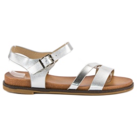 Licean Ezüst szandál csattal szürke