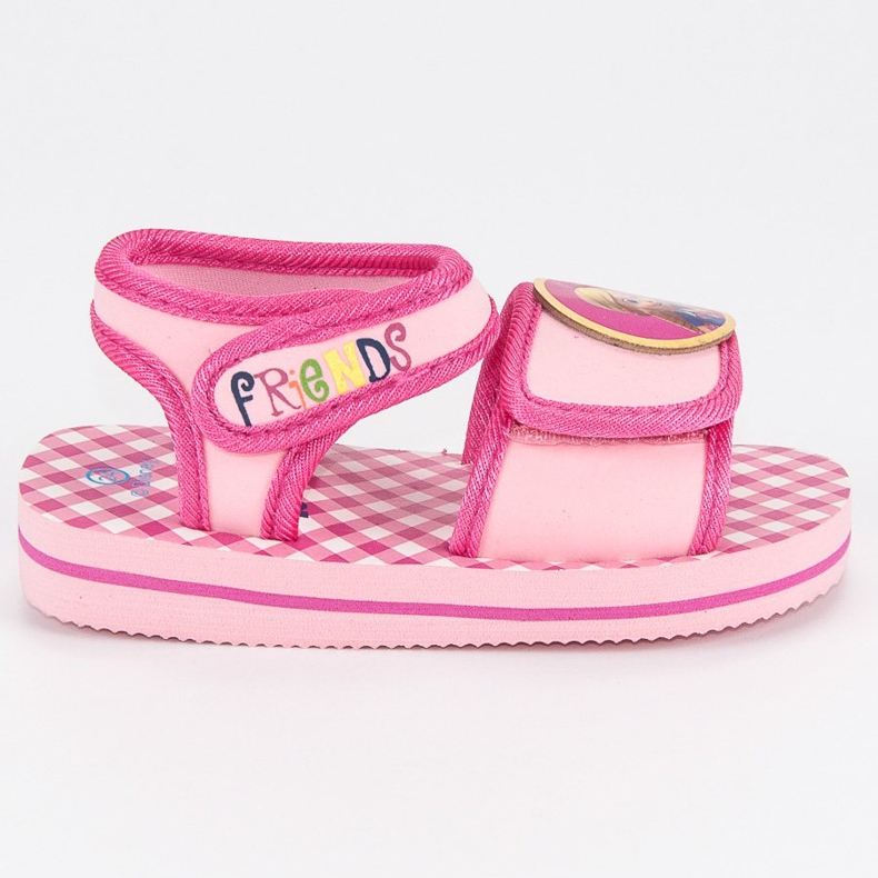 Aranyszőrű szandál és mackó rózsaszín