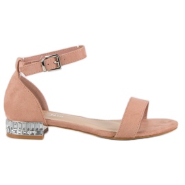 Nio Nio Elegáns velúr szandál rózsaszín