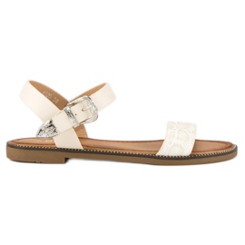 Nio Nio Kényelmes lapos szandál sárga Nio Nio Kényelmes lapos szandál sárga