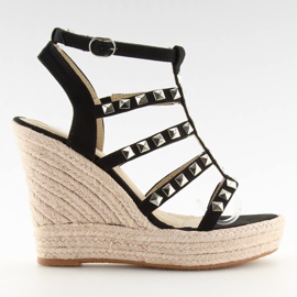 Fekete espadrillák ékeken 3811-17 Fekete Fekete espadrillák ékeken 3811-17 Fekete
