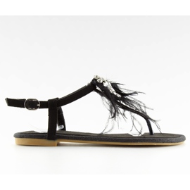 Fekete tollas szandál 7267 Fekete Fekete tollas szandál 7267 Fekete