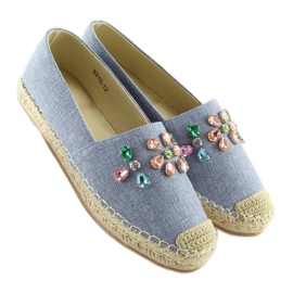 Espadrillák kék kövekkel 8215 L.BLUE