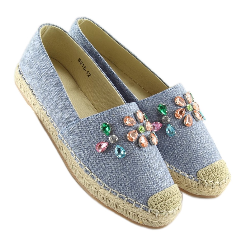 Espadrillák kék kövekkel 8215 L.BLUE