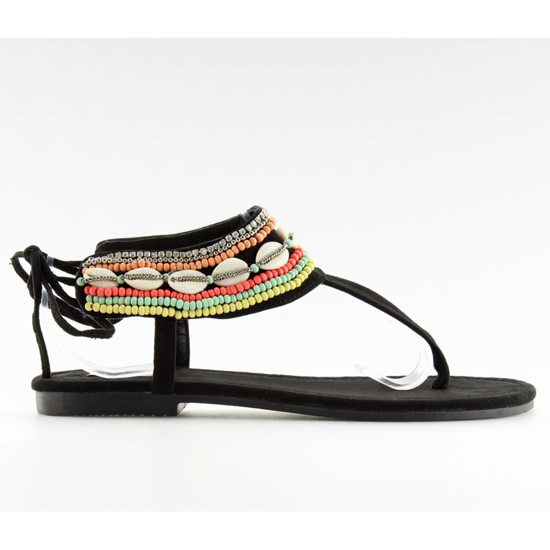 Fekete gyöngyös szandál 8241 fekete