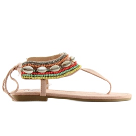 Szandál rózsaszín gyöngyökkel 8241 Pink