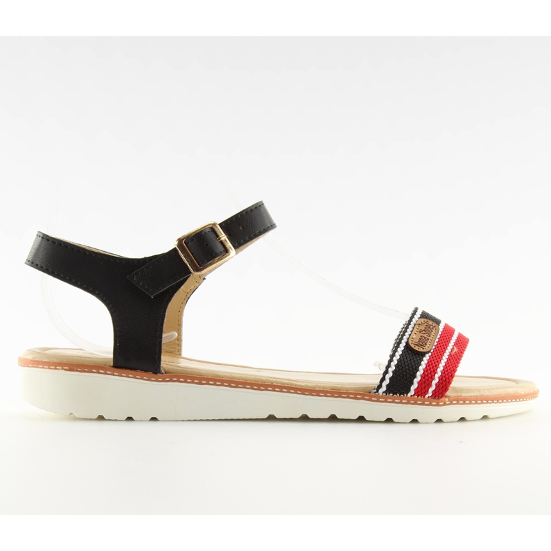 Fekete Szandál lapos talpon J1024-A5 Fekete Fekete Szandál lapos talpon J1024-A5 Fekete