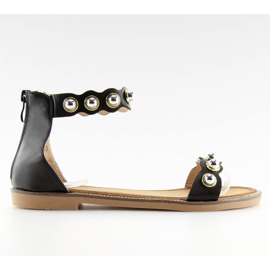 Fekete VS-376 Fekete rögzítésű bokasandál