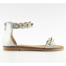 Ezüst bokarögzítő szandál VS-376 Silver szürke