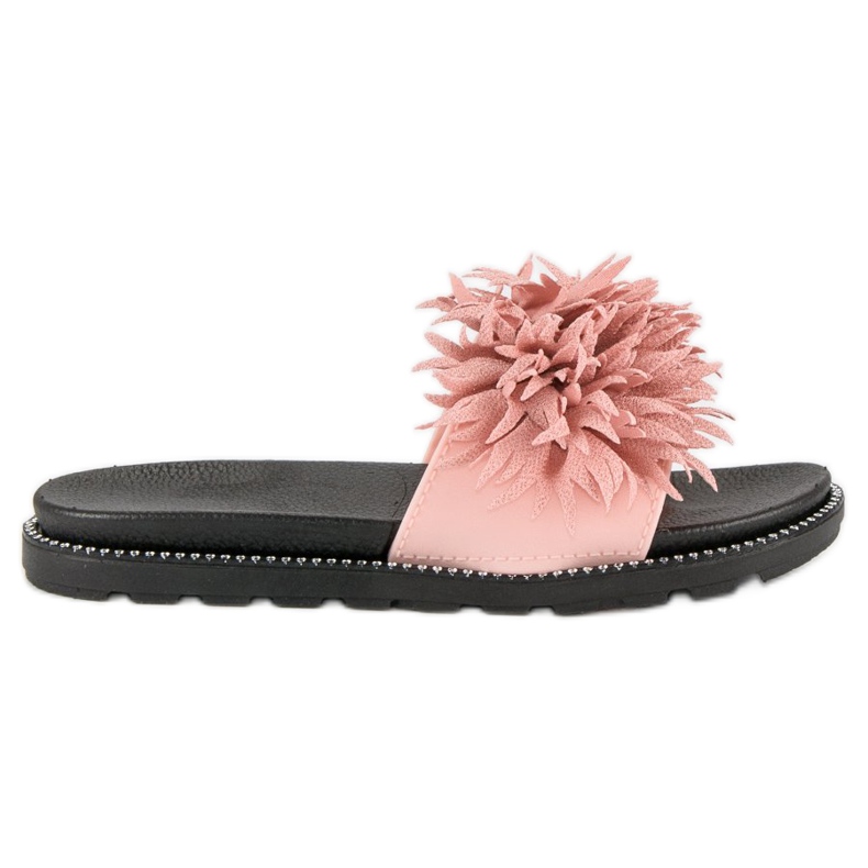 Papucs pomponnal rózsaszín