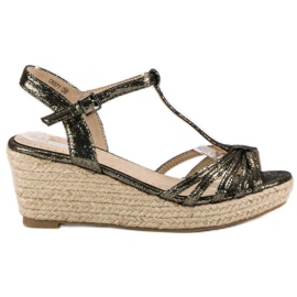 Corina Wedge espadrilles szandál szürke