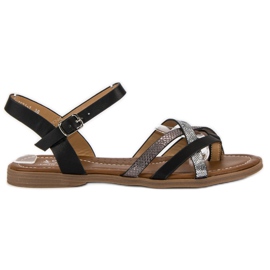 Small Swan Klasszikus fekete szandál szürke