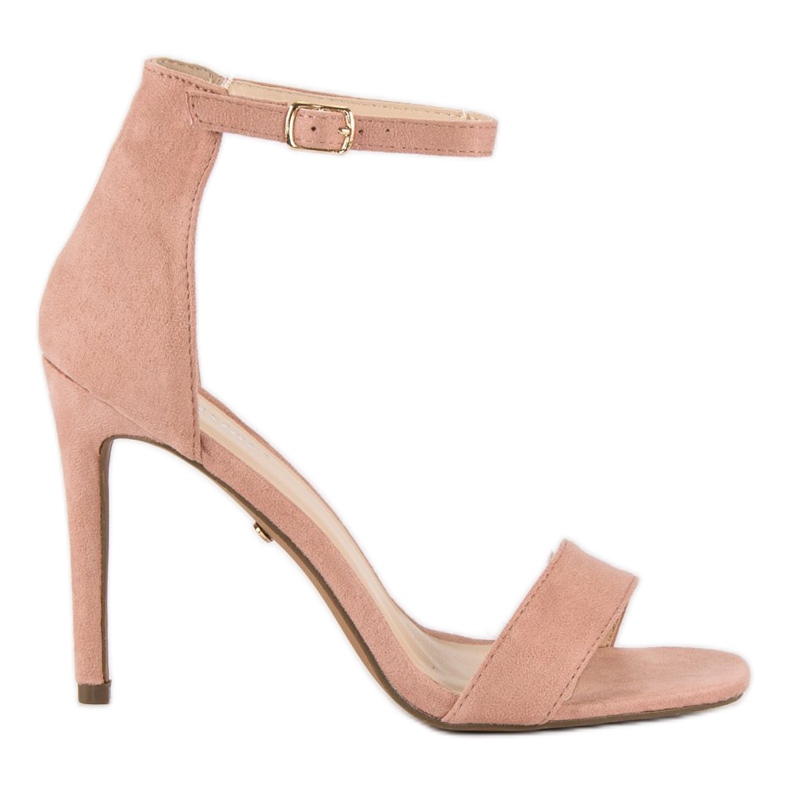 Seastar Velúr szandál magas sarkon rózsaszín