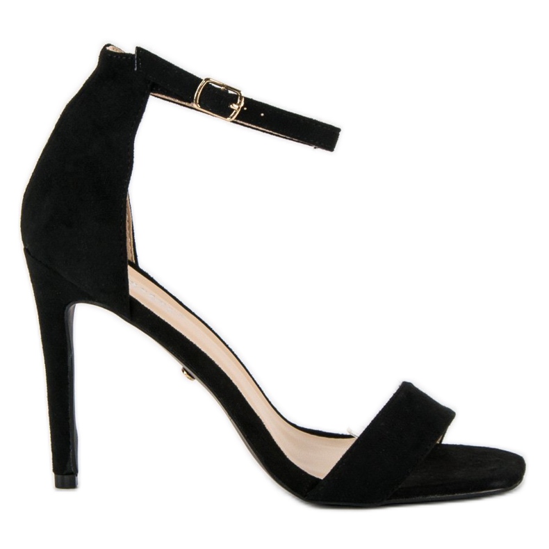 Seastar Velúr szandál magas sarkon fekete