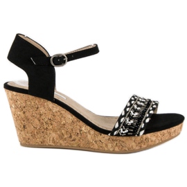 Corina Szandál parafa éksarkú fekete