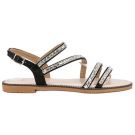 Nio Nio Stílusos lapos szandál fekete Nio Nio Stílusos lapos szandál fekete