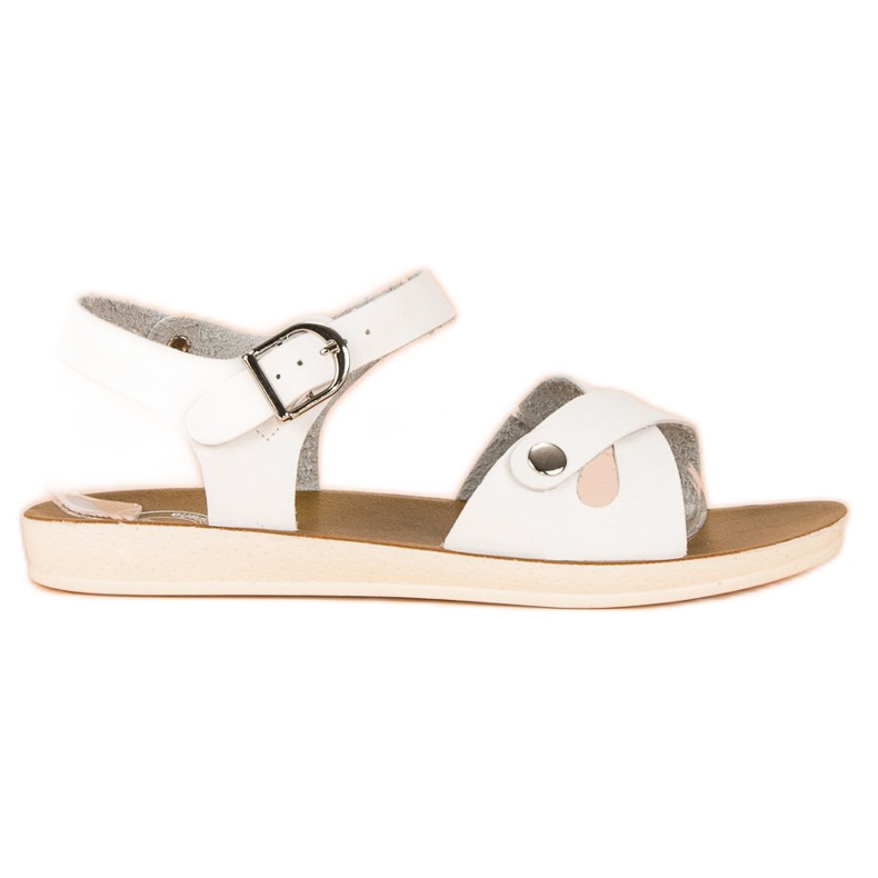 Fehér szandál csattal