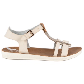 Csattal rögzíthető szandál barna sárga Csattal rögzíthető szandál barna sárga