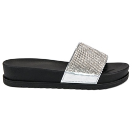 Stílusos ezüst papucs szürke Stílusos ezüst papucs szürke