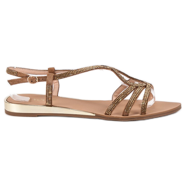 Dekoratív tevés szandál barna