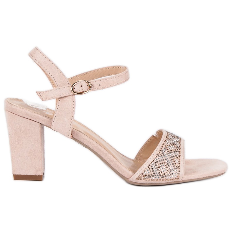 Elegáns magas sarkú szandál barna