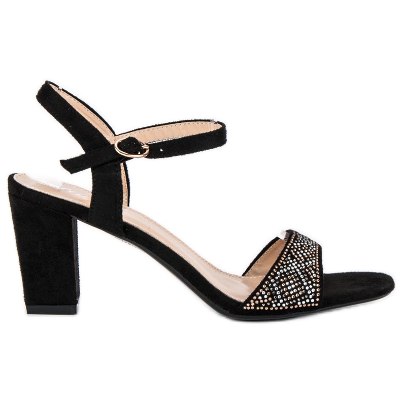 Elegáns magas sarkú szandál fekete