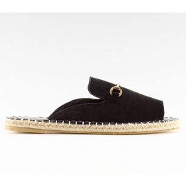 Nyitott orr fekete, 99-3 fekete espadrill