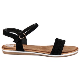 Super Me Velúr lapos szandál fekete Super Me Velúr lapos szandál fekete