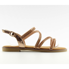 Szandál rózsaszín cirkóniákkal K952 Champagne