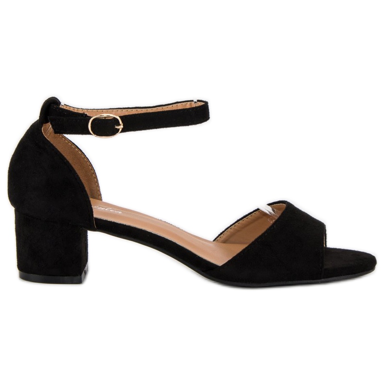 Via Giulia  Fekete magas sarkú szandál